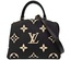 LOUIS VUITTON PALAIS PM in Black Epi Leather with Monogram Embossing, Gold-Tone Hardware, and Adjustable Detachable Strap for Shoulder or Handheld Wear.